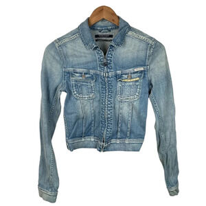 C1 Women’s MAISON Scotch Amsterdam Blauw Stretch Denim Jean Jacket S